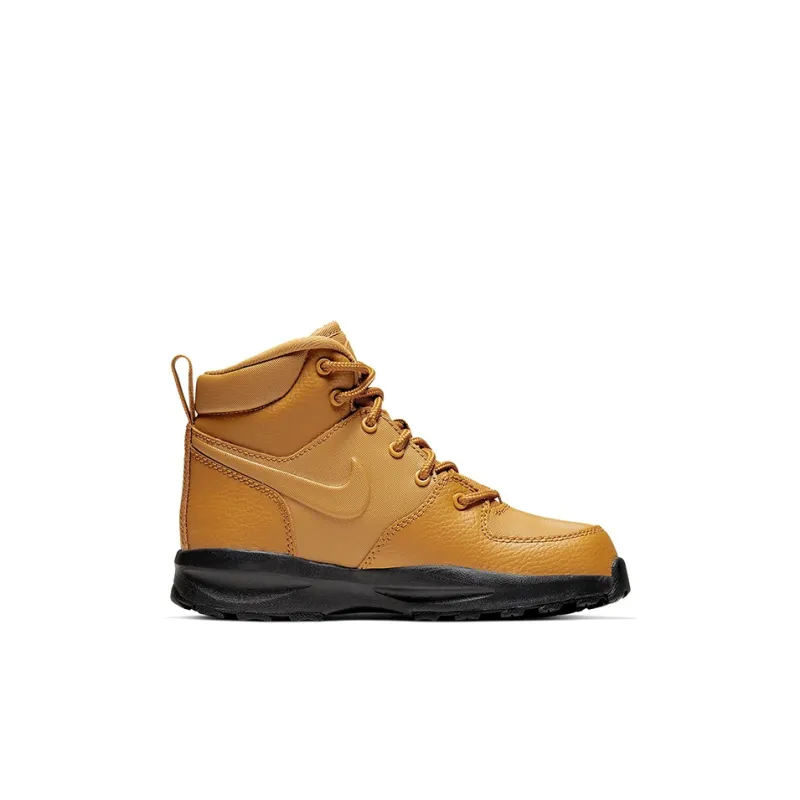 Nike Manoa Slip Resistant Cushioning Wear Resistant High Top Kids' Outdoor Shoes Wheat Children Aged 3 7 Years Old-1