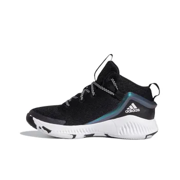 Adidas Lockdown J Mid Top Children's Basketball Shoes Black White Teenagers