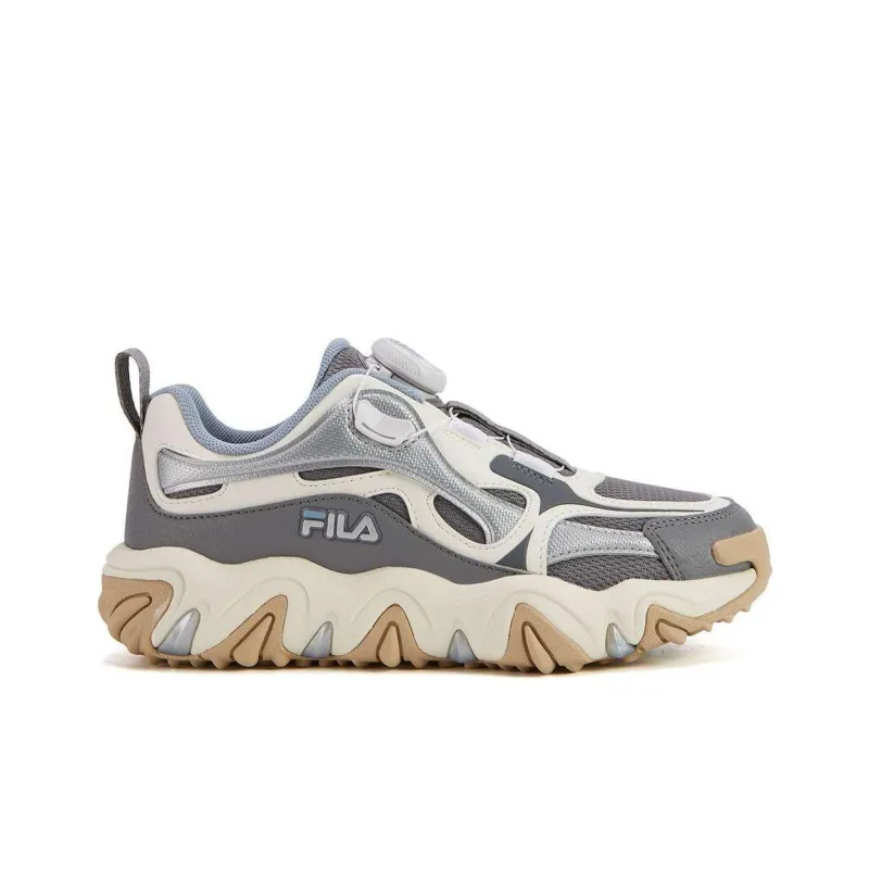 FILA KIDS Tiger Claw Low Top Kids' Running Shoes Gray Wheat Teenagers-1