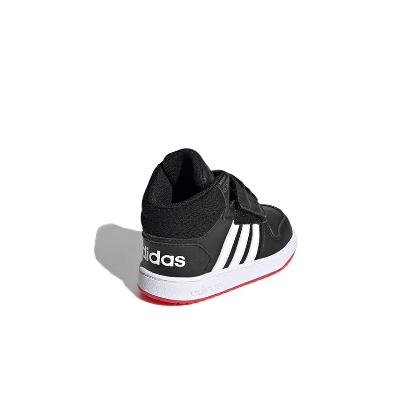 Adidas Neo Hoops 2.0 Mid Breathable Mid Top Vintage Basketball Shoes Black White Red Infant And Toddler-2