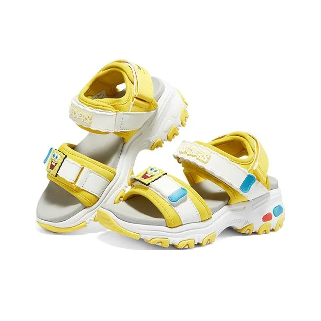 Skechers D'LITES Series Abrasion Resistant Children's Sandals Yellow White Teenagers-2
