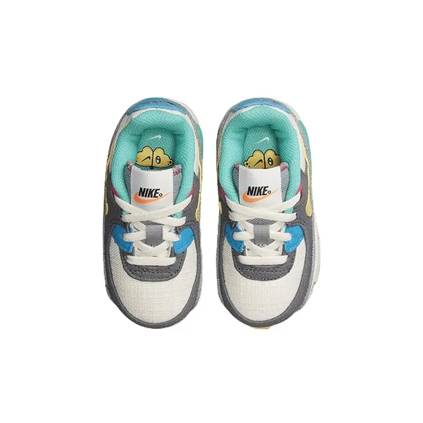 Nike Air Max 90 Slip Resistant Cushioning Abrasion Resistant Low Top Toddler Shoes Gray Yellow Infant And Toddler-3