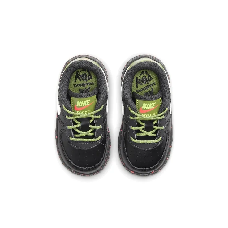 Nike Air Force 1 Low-Top Toddler Shoes Black Green Infant And Toddler-3