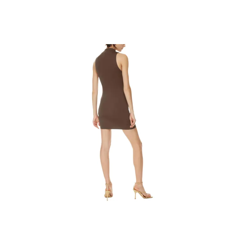ARITZIA Contour Contour Mockneck Mini Dress Sleeveless Dress Women's Coffee Bean/Coffee Bean-3