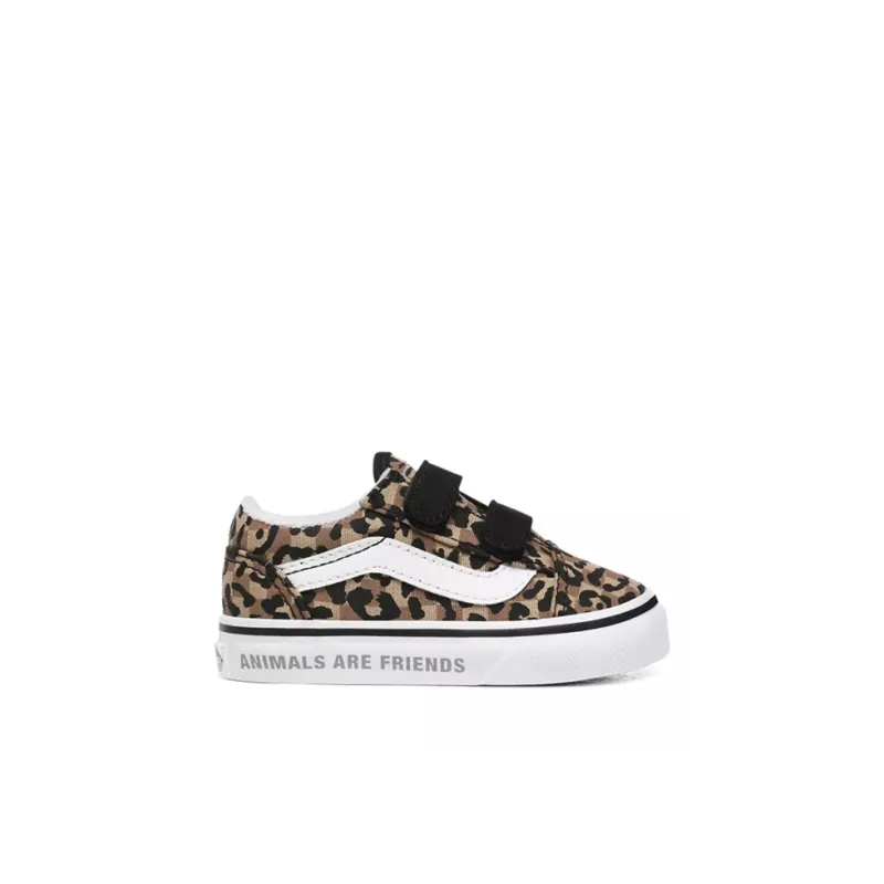 Baby Vans Old Skool Anaheim Checkerboard V Non slip Lightweight Low Top Skateboard Shoes Leopard Print-1