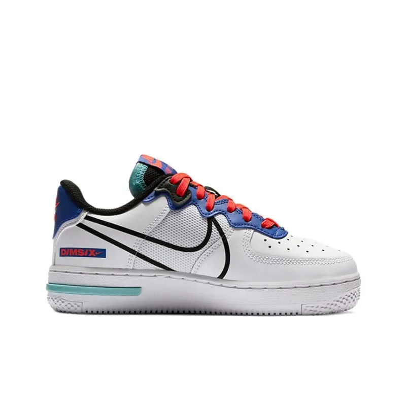 Nike Air Force 1 React White Astronomy Blue Laser Crimson GS-1