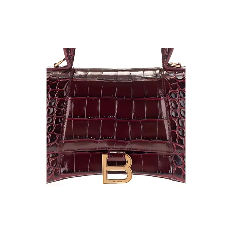Balenciaga Cow Leather Crossbody Bag Small Size Women's Dark Red-3