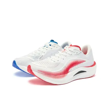 QIAODAN Strong Winds 2.0 Running Shoes Women's Low Top Tomato Red Lightning Blue