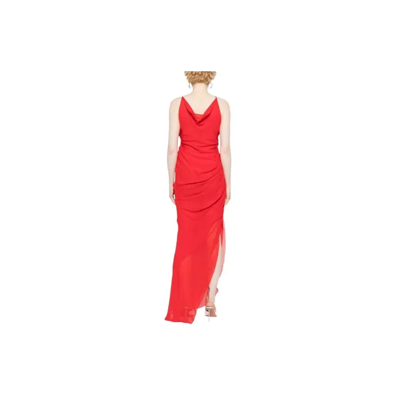 Blumarine Butterfly Crepe Asymmetric Dress-2