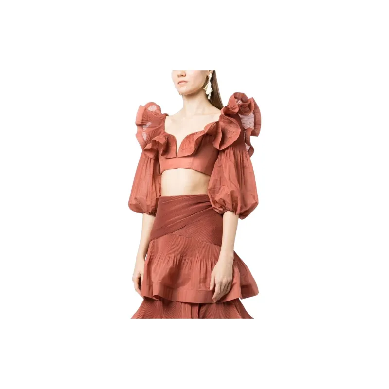 Zimmermann Crop Tops Women's Flame Orange-3
