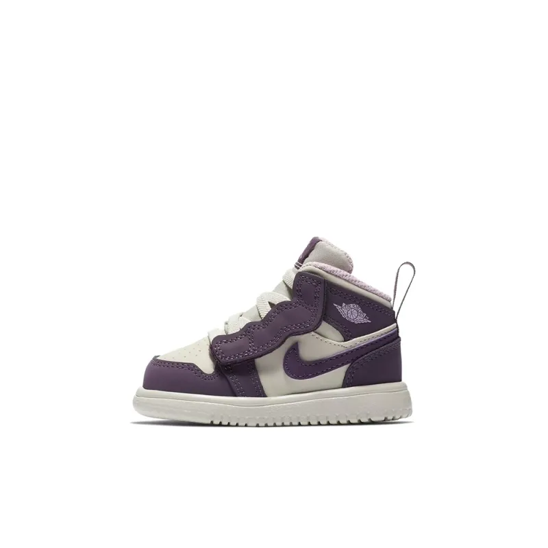 Jordan Air Jordan 1 Cushioned Slip-Resistant Mid-Top Vintage Basketball Shoes Pink Purple Infant And Toddler-0