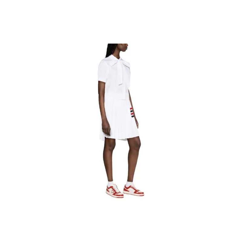 THOM BROWNE Bow embellished Poplin Shirt-3