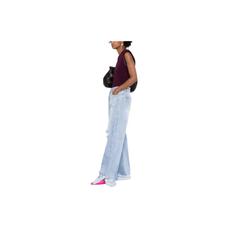Vetements Wide Leg Destroyed Cut Up Denim 'Light Blue'-2