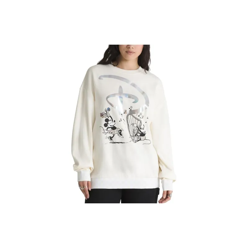 Vans x Disney Swan Song Oversized Long Sleeve Crew Sweatshirt Women's White-2