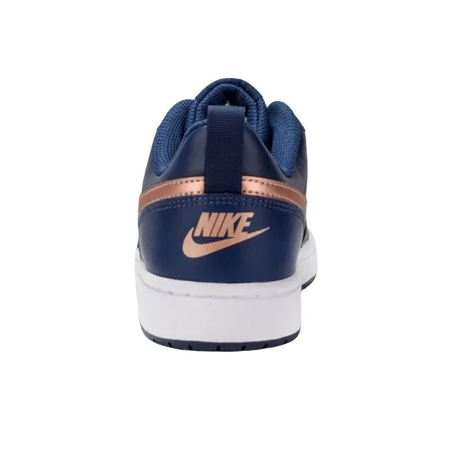 Nike Court Borough 2 Low 2 Anti Slip Wear Resistant Low Top Kids' Skateboarding Shoes Marine Blue Unisex-2