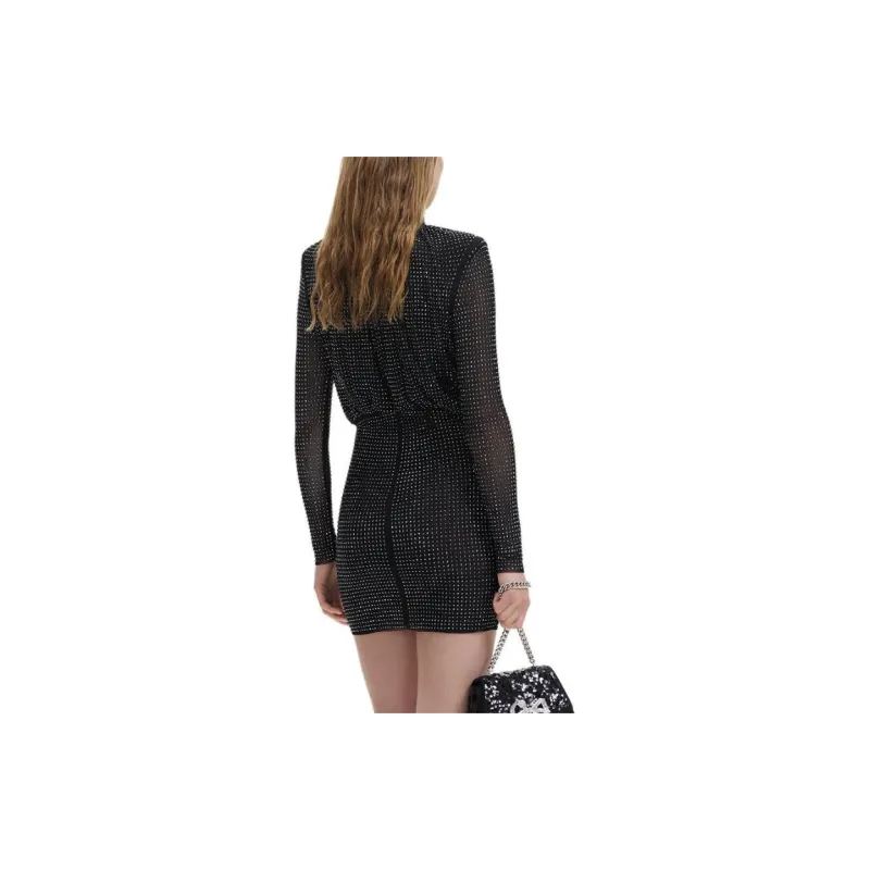 Self portrait Long Sleeved Dress Women's Classic Black-3
