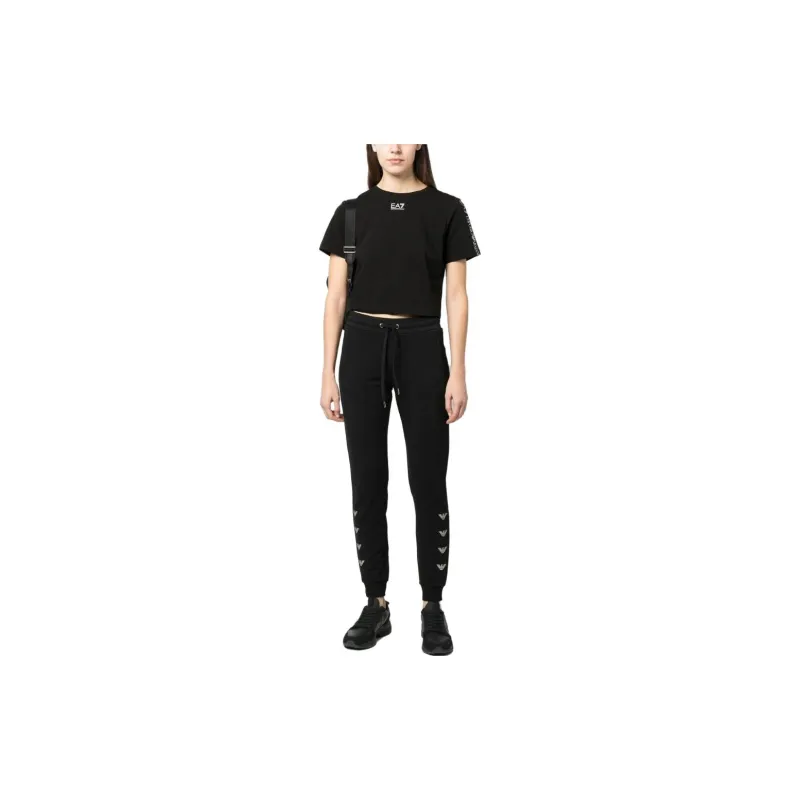 EMPORIO ARMANI Logo print Cropped T shirt-2