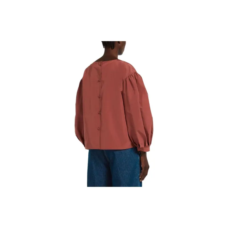WEEKEND MaxMara Crewneck Puff Sleeved Blouse-2