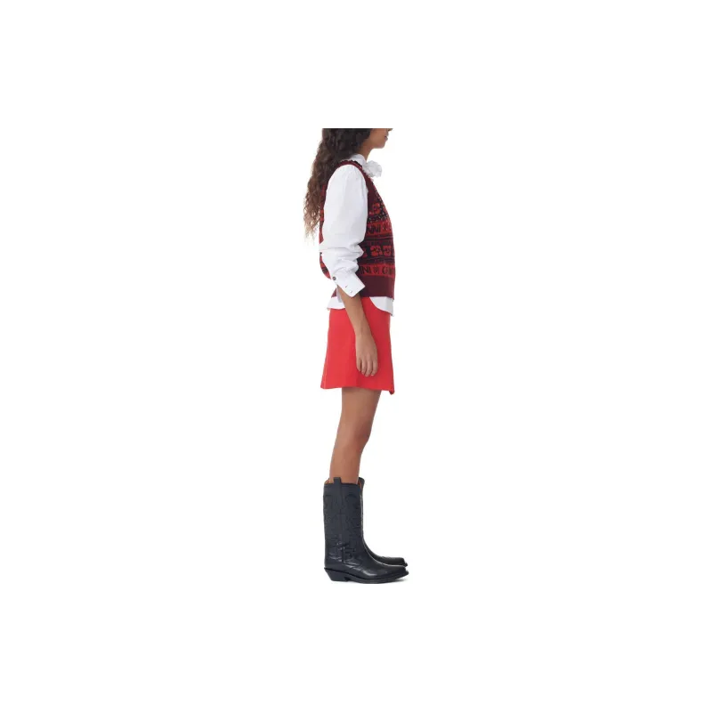 GANNI Vests Women's High Risk Red-4