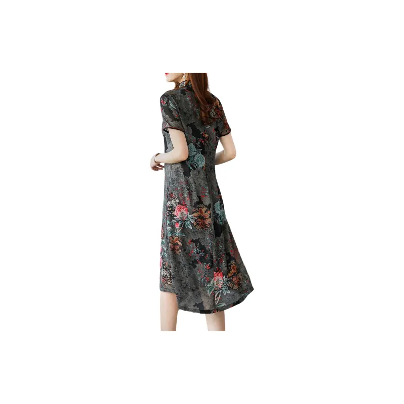 H YXIANG Short Sleeved Dresses Women's-4