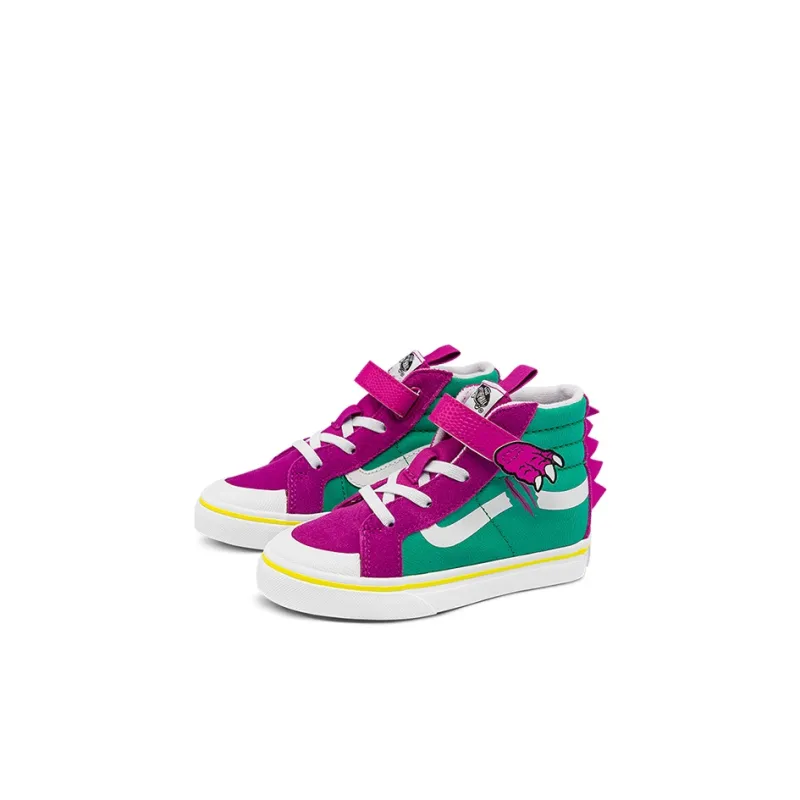 Vans SK8 Anti Slip Wear Resistant High Top Skateboard Shoes Green Red Infant And Toddler-1