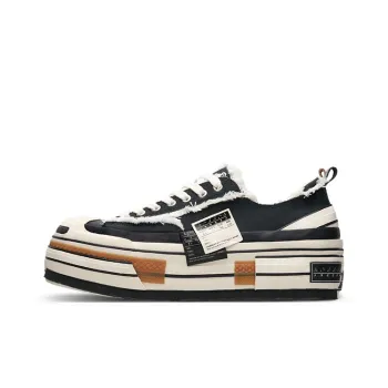 VESSEL V Smile Shoes Wear Resistant Height Increasing Low Top Skateboard Shoes Unisex Black