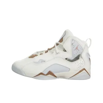 Jordan Air Jordan 7 True Flight Slip Resistant Cushioning High Top Children's Basketball Shoes White Upgraded Teenagers