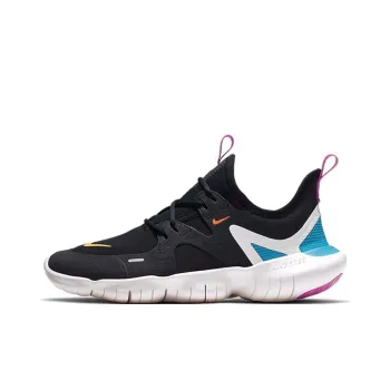 Nike Free RN 5.0 Cushioning Anti Slip And Wear Resistant Low Top Kids' Running Shoes Black White Teenagers