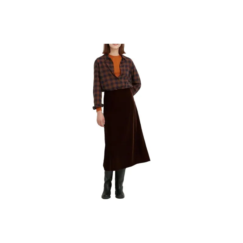 UNIQLO Casual Long Skirts Women's Dark Umber-1