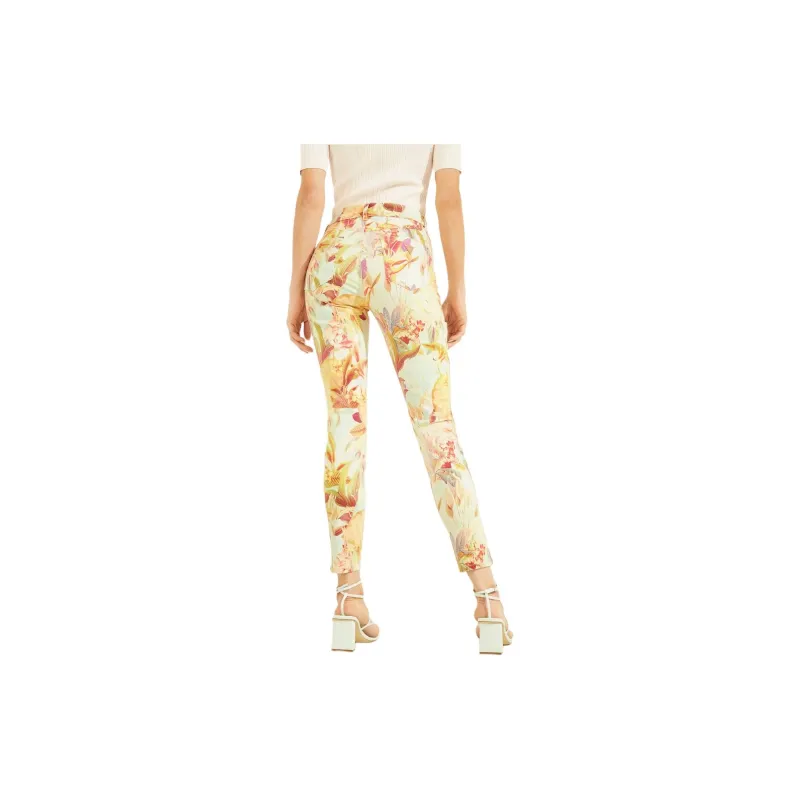 GUESS Eco 1981 Painted Floral Skinny Jeans Jeans Women's Yellow-2