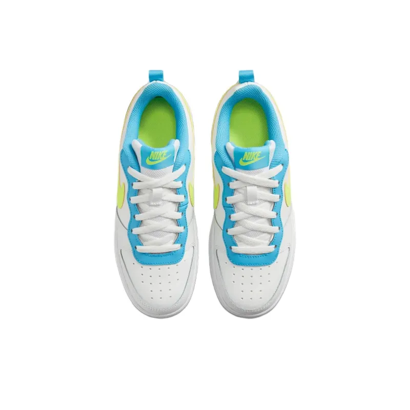 Nike Court Borough Low 2 GS 'White Baltic Blue Volt'-5