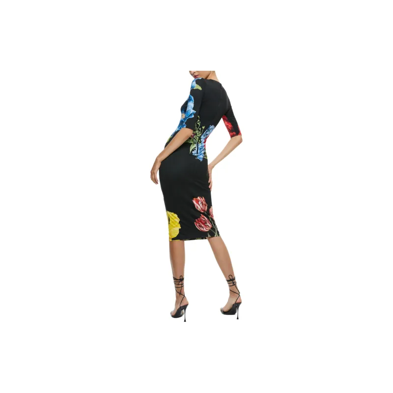 ALICE+OLIVIA Delora Crew-neck Midi Dress-2