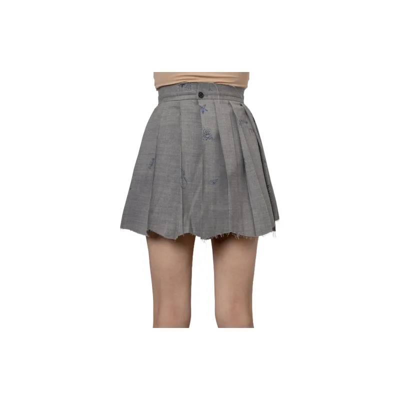 Vetements Casual Short Skirts Women's Gray-1