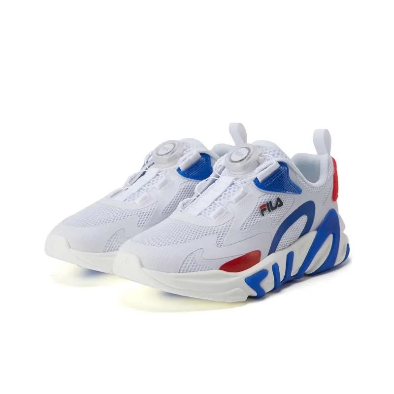 FILA KIDS Slip Resistant, Abrasion Resistant, Breathable Low Top Kids' Running Shoes White Blue Teenagers-1