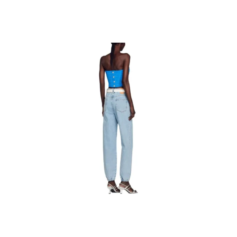 Sandro Strapless Top Women's Blue-3