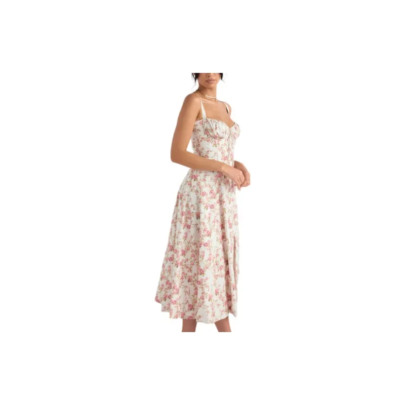 HOUSE OF CB Slip Dress Women's Rose Print-4