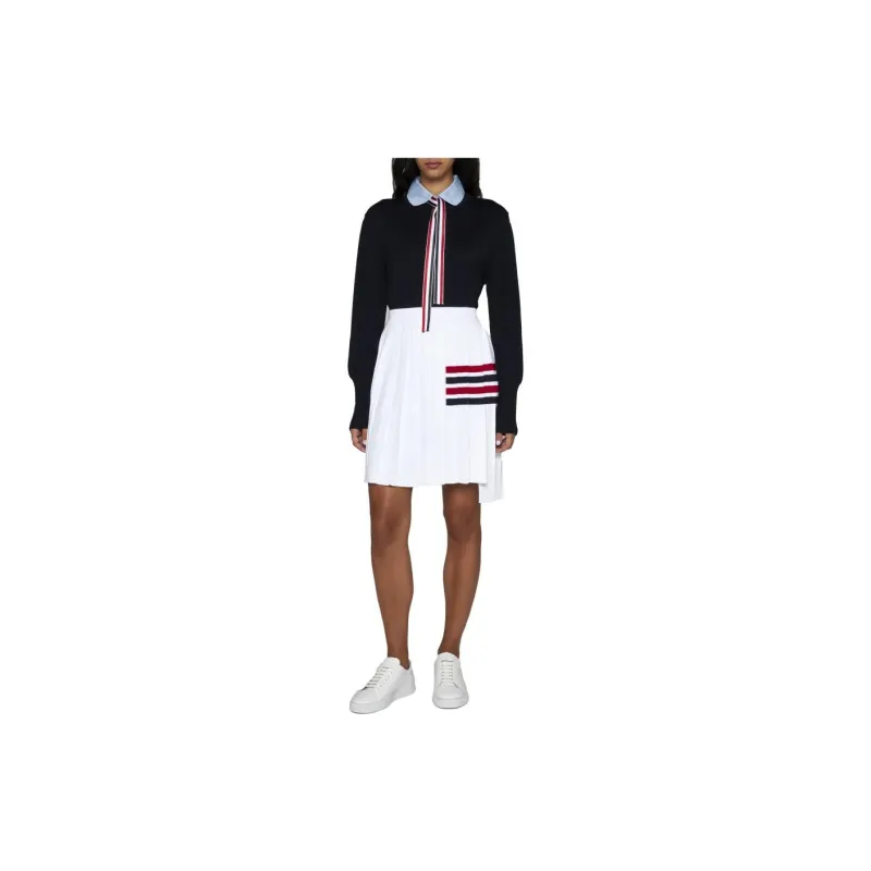 THOM BROWNE Bow Detailed Long Sleeved Sweater-1