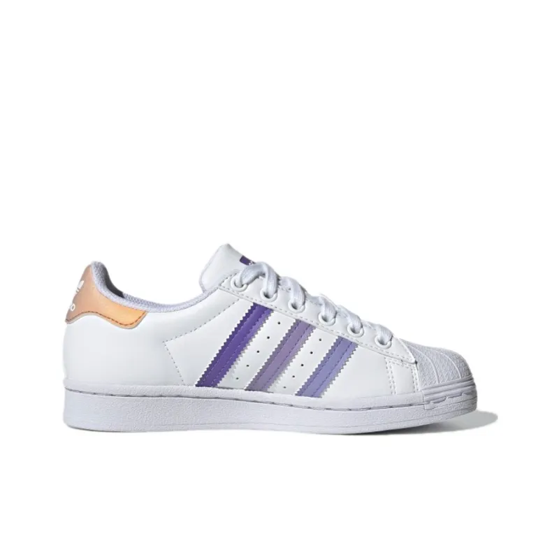 Adidas Originals SUPERSTAR J Low Top Kids' Skateboarding Shoes Classic White Purple Teenagers-1