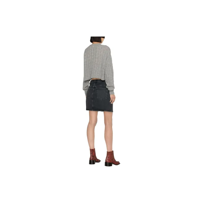 AGOLDE Pleated Mini Denim Skirt-2