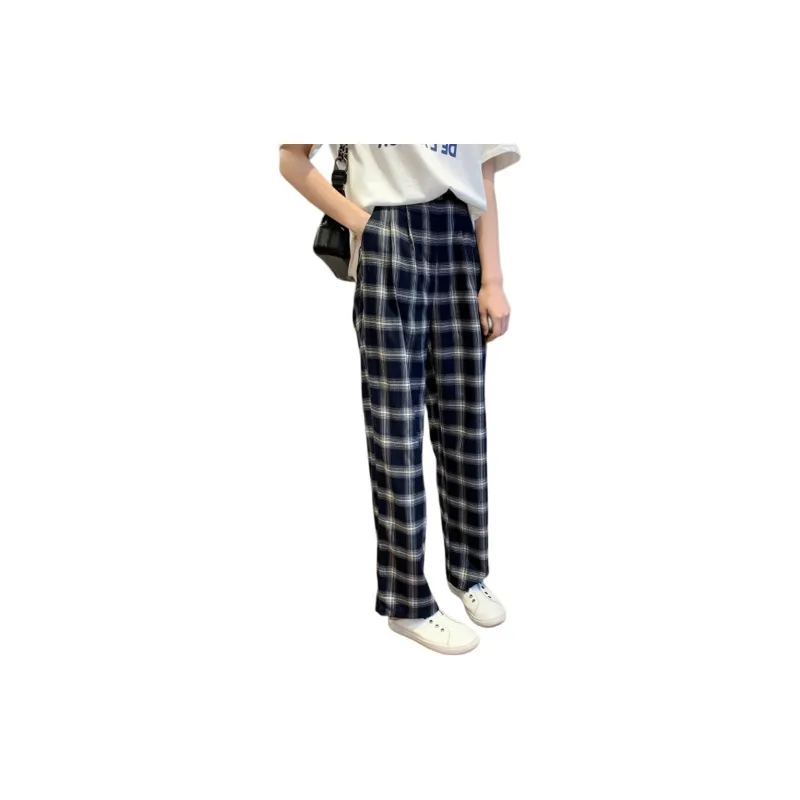 Cotton Casual Pants Unisex Black White-2