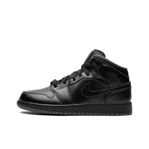 Jordan 1 Retro Mid GS Black Dark Grey