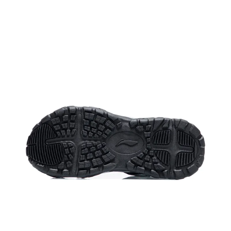 LINING YOUNG Sports Life Collection Slip Resistant Children's Sandals Black Red Teenagers-4