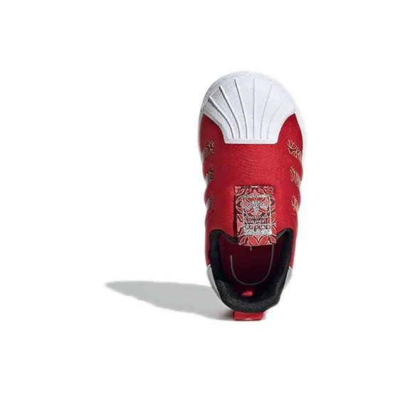 Adidas Originals SUPERSTAR 360 Anti Slip Wear Resistant Low Top Skateboard Shoes Red White Infant And Toddler-4