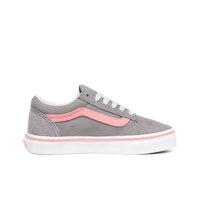 Vans Old Skool Pop Low-Top Kids' Skateboarding Shoes Gray Pink Teenagers-1