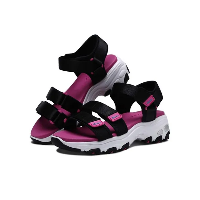 Skechers D'LITES Series Breathable Children's Sandals Black Pink Teenagers-2
