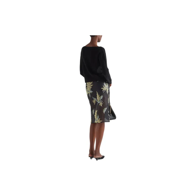PRADA Floral embroidered Midi Skirt-2