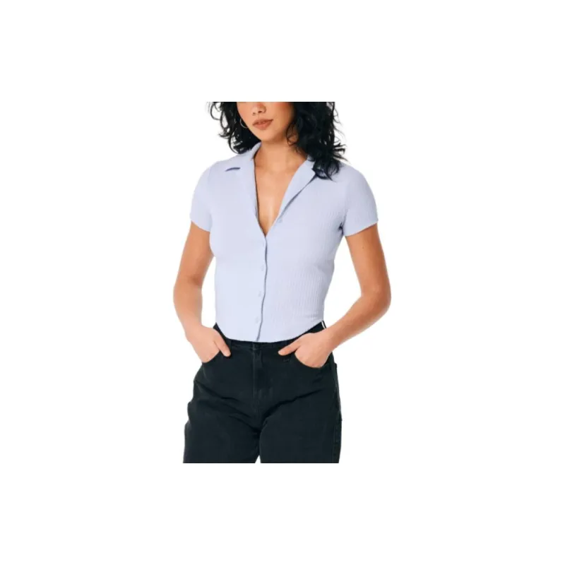 Hollister T-Shirts Women's Light Blue-2
