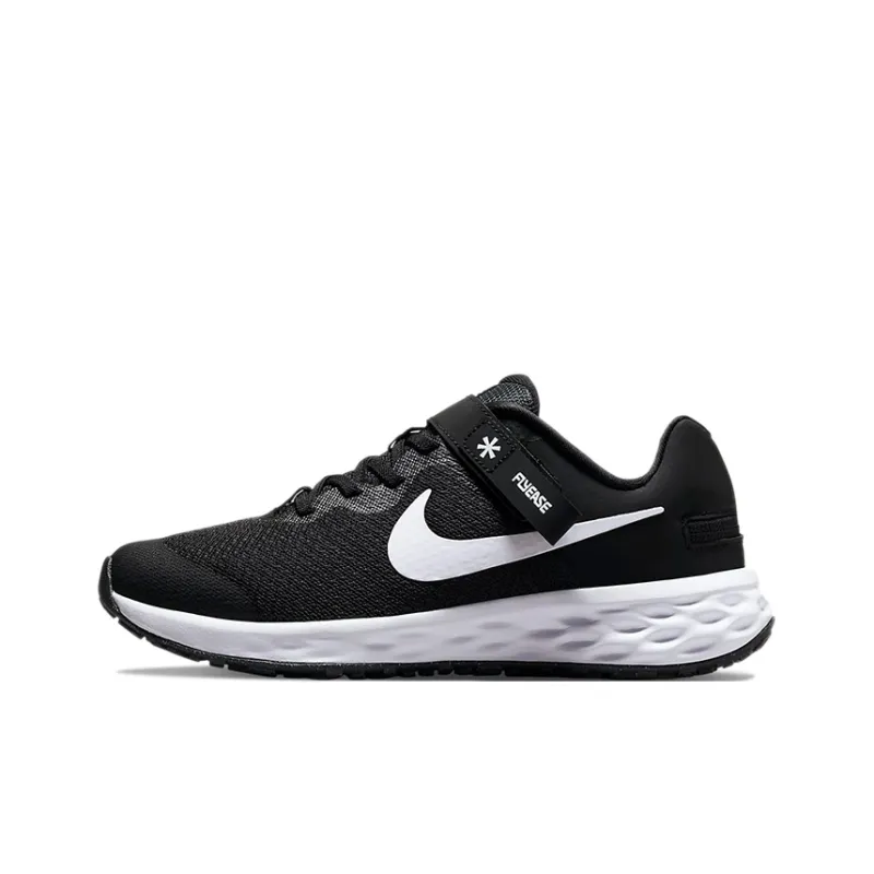 Nike REVOLUTION 6 Low Top Kids' Running Shoes Black White Teenagers-0