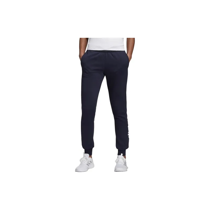 Adidas Knitted Sports Pants Women's Navy Blue-3