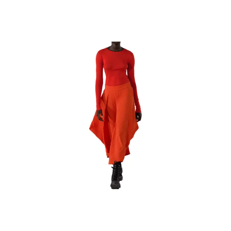 ZARA Casual Long Skirts Women's Red Orange-1